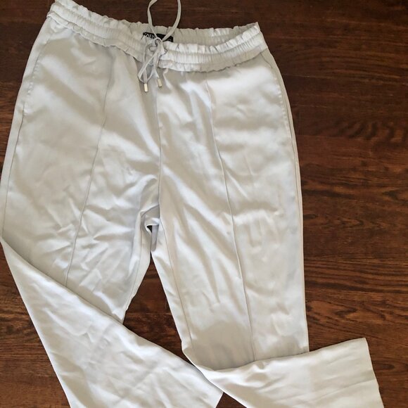 Zara Grey Pull On Pants w/Drawstring Tie - Size L - Picture 3 of 3